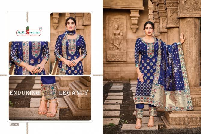 Am Rajjo 12 Festive Wear Silk Jacquard Designer Dress Material Collection
